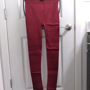 S/M Red Charlotte Russe Fleece Lined Leggings NWT